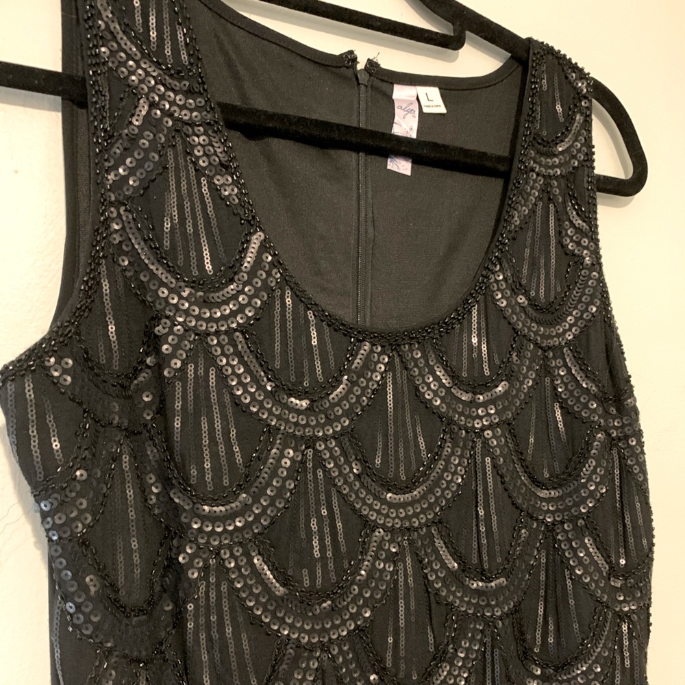 Black Art Deco Sequin Romper